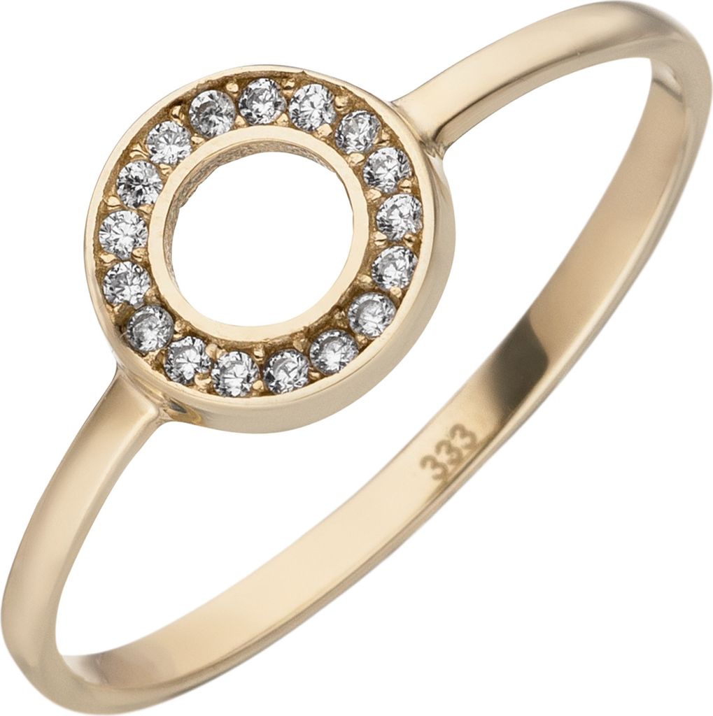 Gr. 54 Damen Ring 333 Gold Gelbgold 17 Zirkonia Goldring