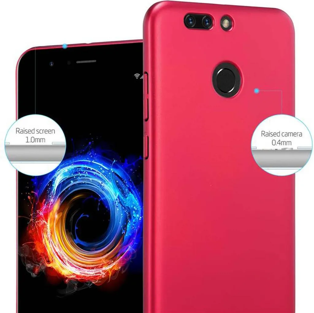 Cadorabo Custodia Flip Con Chiusura Magnetica Per Honor 8 - Cover In Pelle Finta Rossa, Portafoglio E Supporto - 3