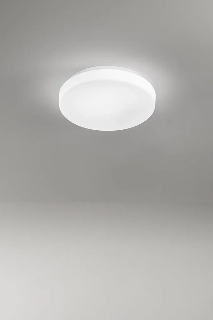 Plafonnier LED Perenz en verre soufflé blanc satiné 24W dimmable 40cm