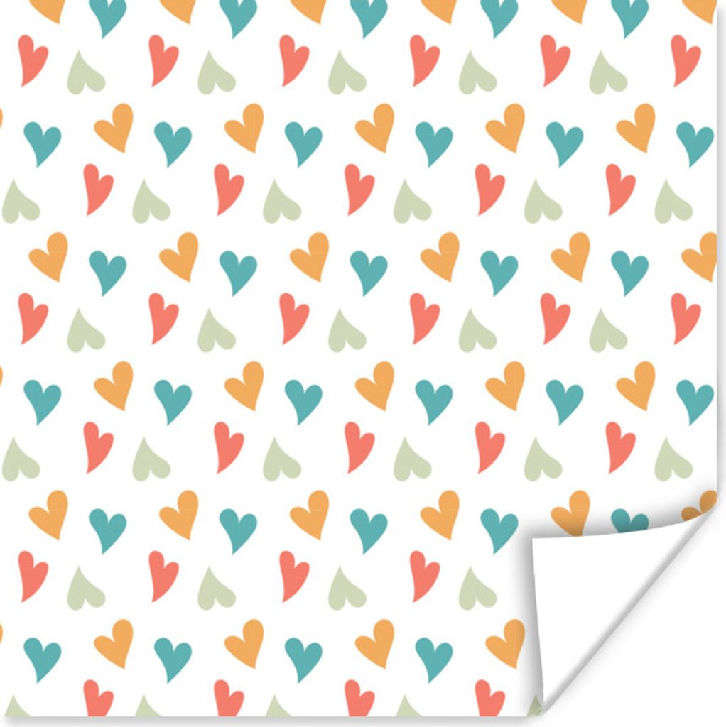MuchoWow Poster Herz - Design - Orange 100x100 cm - Babyzimmer
