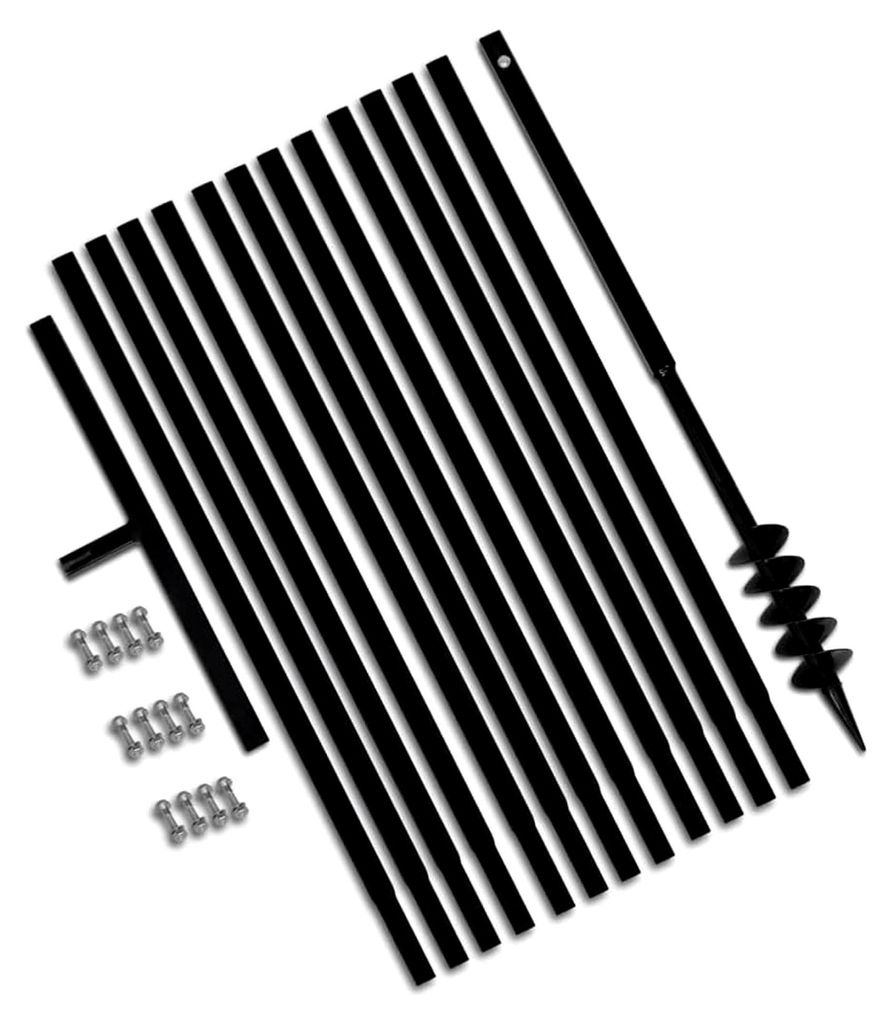 Erdbohrer mit Griff, 80 mm, Verlängerungsrohr, 13 m, Stahl