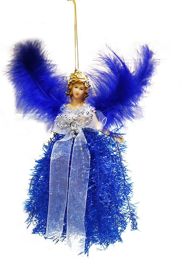 Weihnachten Plüsch Angel Doll Holiday Decoration Geschenk Schöne entzückende weiche Stoff feine Arbeit Weihnachtsverzierung-Blau