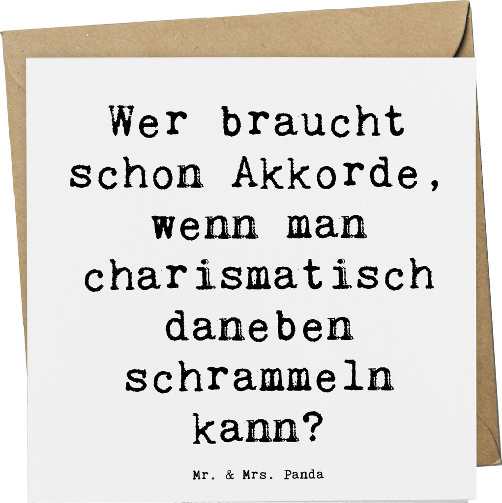 Mr. & Mrs. Panda doppelkarte Spruch Charisma Gitarre - Weiß - Geschenk, Musik, Instrument, lernen, faltkarte, anlasskarte, Leidenschaft, Freiheit,...