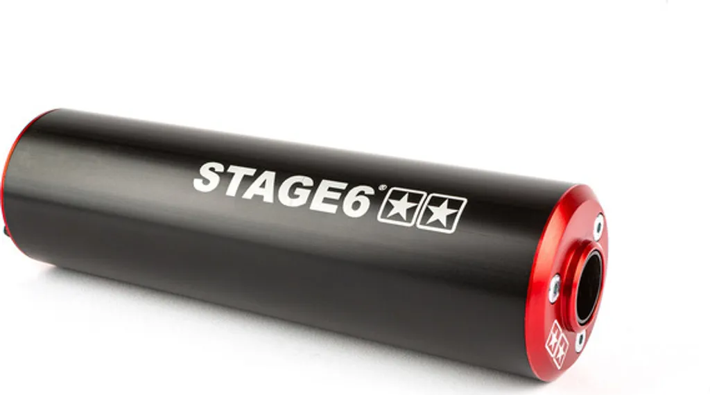 Silencieux Alu Rouge Stage6 pour Échappement 50cc/80cc Côté Gauche