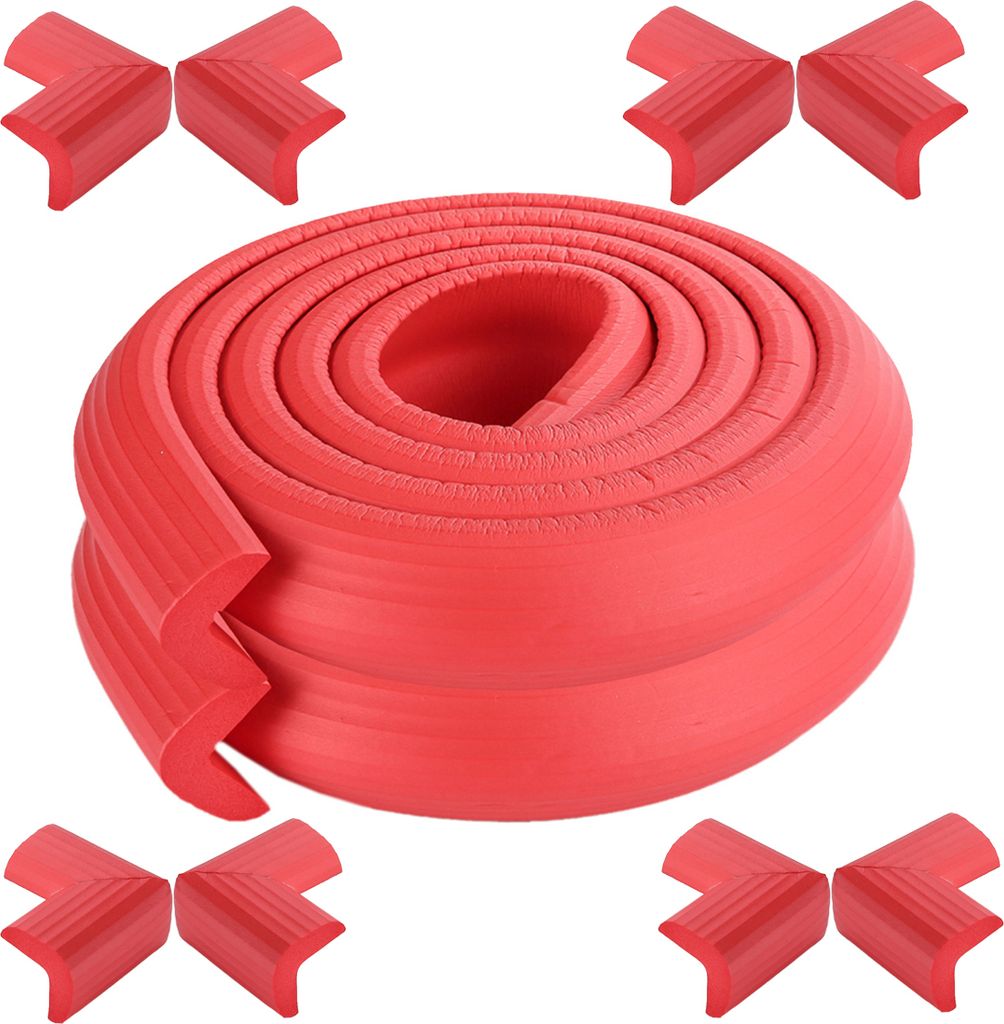 CANDeal 4 Meter gestreifter Aderkantenschutz und 8 x Eckenschutz, Premium-High-Density-Schaum baby schützende Haushalt Werkzeug für Tisch, Bank u...