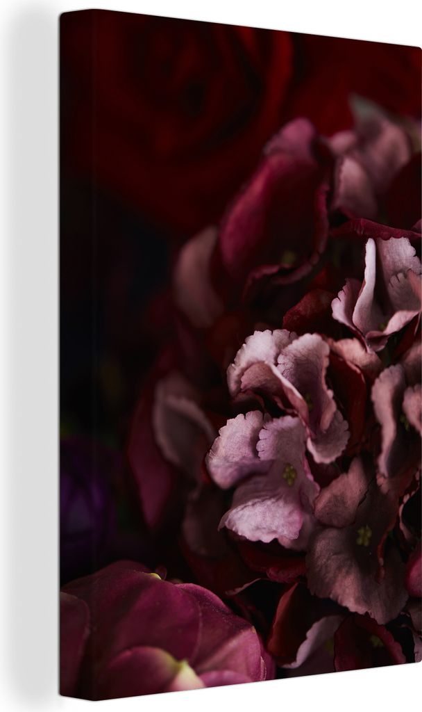 OneMillionCanvasses - Leinwandbilder - 90x140 cm, Nahaufnahme einer Hortensie auf verblasstem Hintergrund., Wandbilder Kunstdruck Wanddekoration ...
