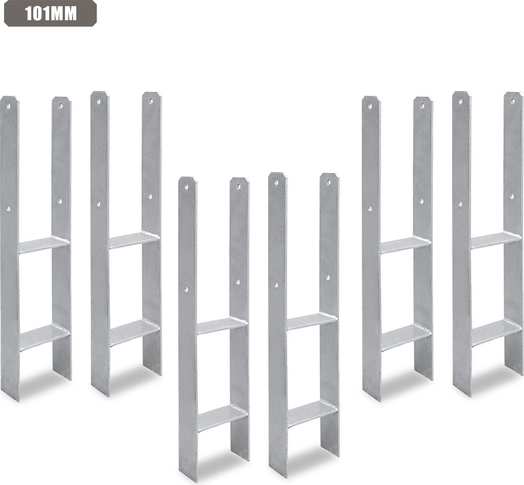 Faziango Pfostenanker für den Außenbereich – extra robust, witterungsbeständig und ideal für Holzpfosten im Garten - 101mm 6x