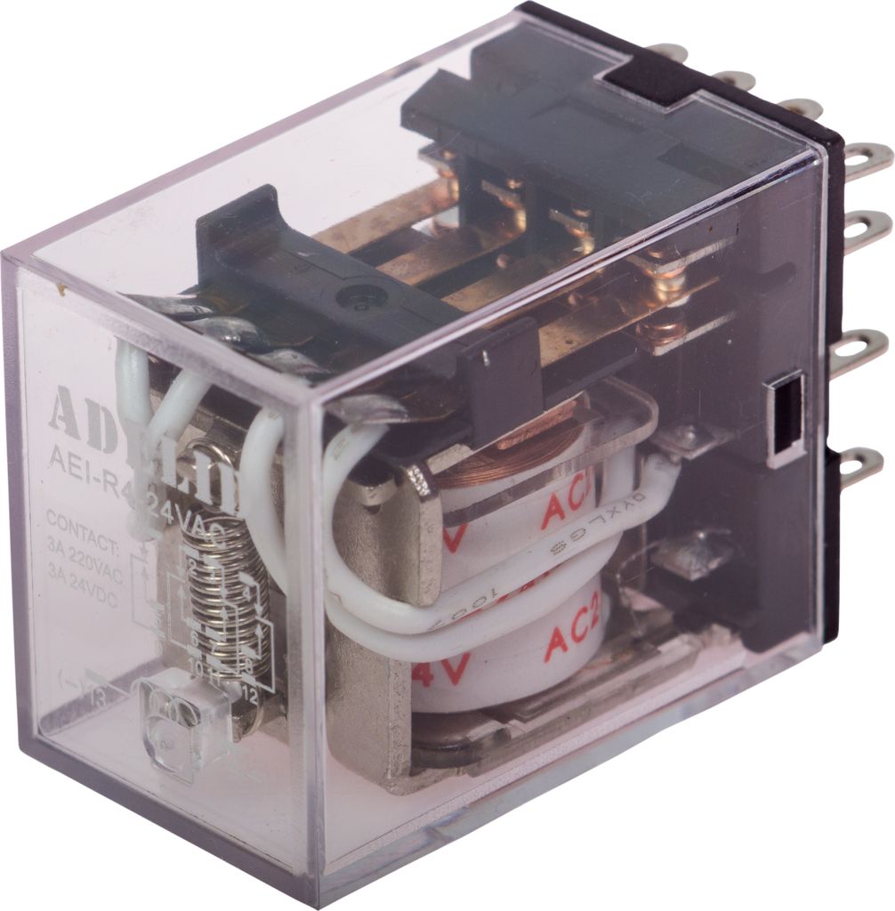 Relais 4x UM Kontakt 5A 14 Pin Spulenspannnung 24V AC Hutschiene