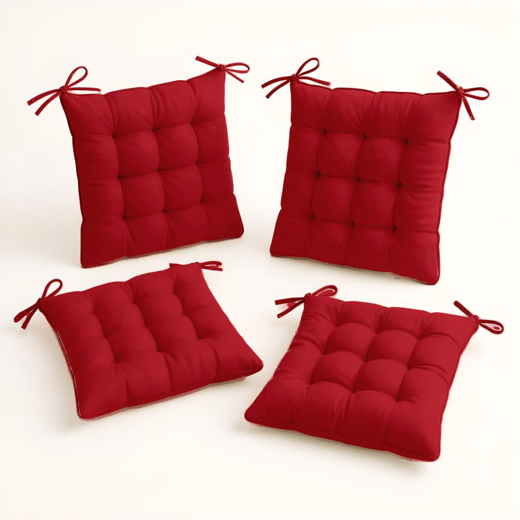 Set mit 4 Stuhlkissen 40 x 40 cm – Chilirot Produktbild 