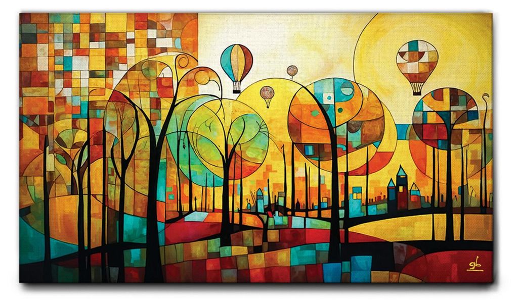 Giallobus - 37 - Land im Wald - Giallobus - 100L x 60B cm - Bild - Leinwand mit Standardrahmen