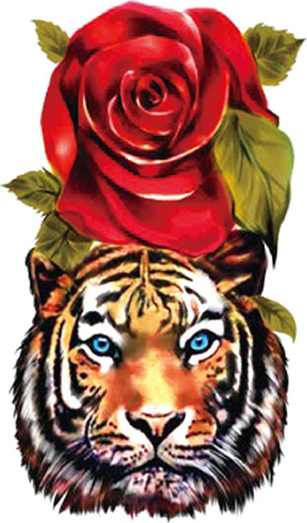6 Blatt Blütenblatt 3D Schwarze Blume Rose Temporäre Tattoos Für Frauen Wasserdicht Gefälschte Körperkunst Arm Skizze Tattoo Aufkleber Für M...