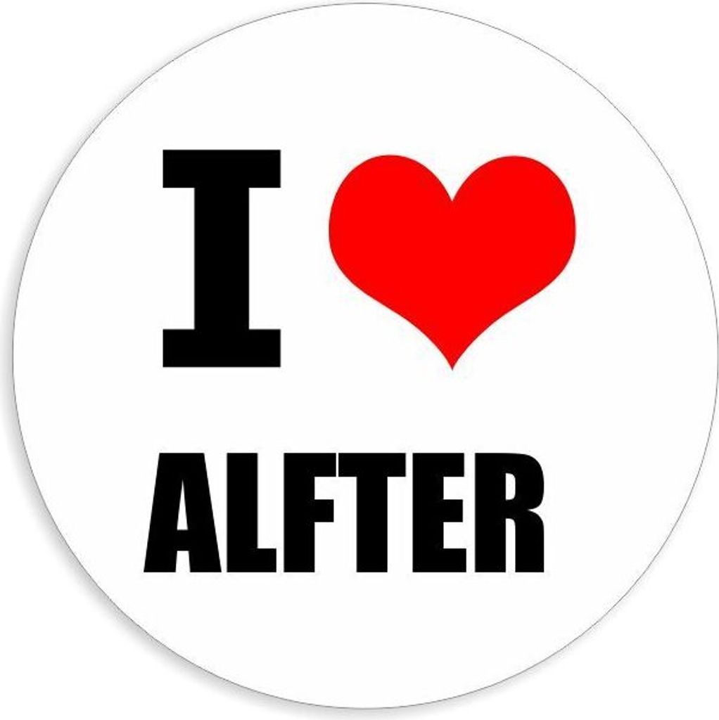 Kiwistar - Autoaufkleber - 8x8 cm - außen klebend - I love Alfter für Auto, Laptop, Fahrrad, LKW, Motorrad Aufkleber mehrfarbig Sticker Decal