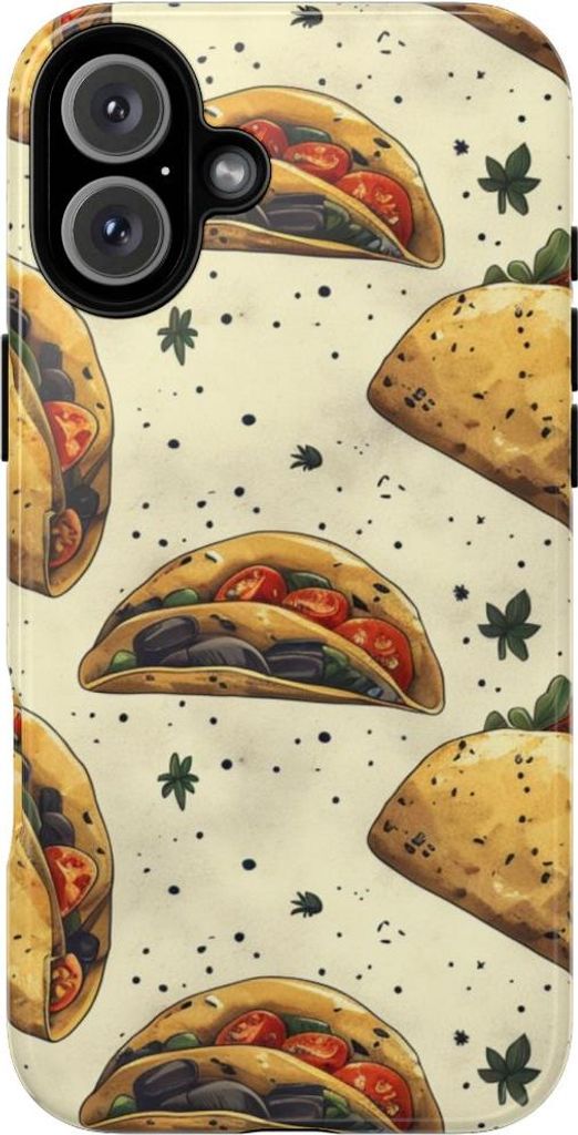 Lebhaftes Taco-Muster mit Kräutern – Hülle Kompatibel mit iPhone 16 Plus