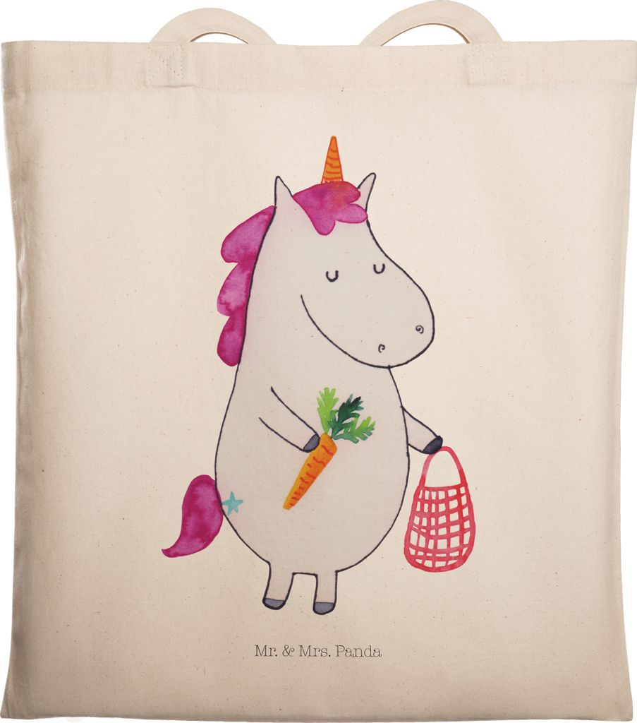 Mr. & Mrs. Panda Tote Bag Einhorn Vegan - Transparent - Geschenk, Veganismus, Gesund Leben, essen, Veganer, dokumententasche, Tasche, Büchertasche...