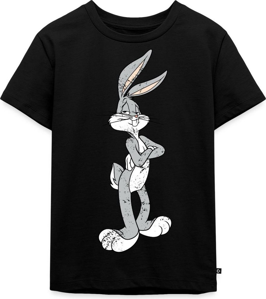 Spreadshirt Looney Tunes Bugs Bunny Vintage Pose Kinder Premium T-Shirt, 110/116 (4 Jahre), Schwarz