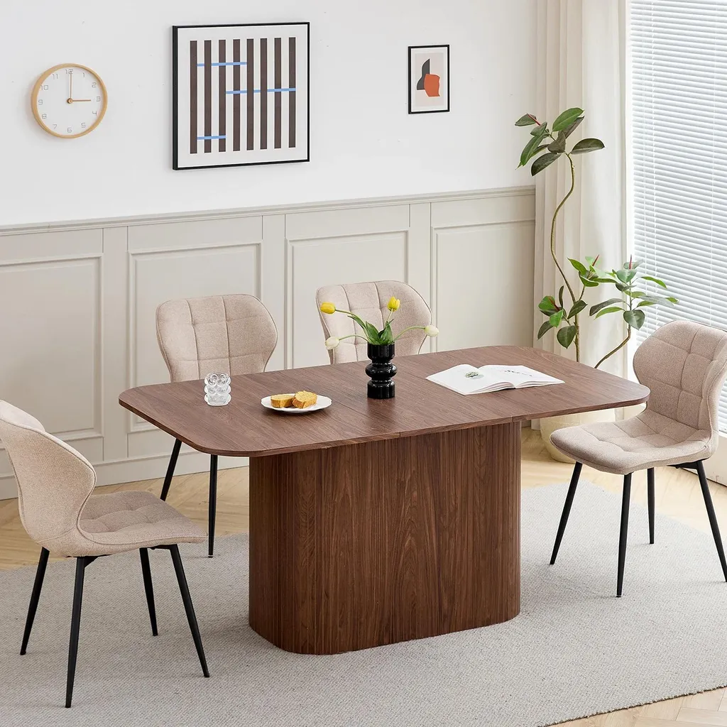 Table basse scandinave pour grand salon en bois foncé - 160x90cm
