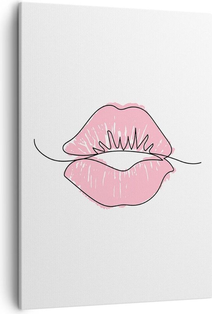 Bild auf Leinwand - Leinwandbild - Einteilig - Mund Bild Modern - 50x70cm - Wand Bild - Wanddeko - Wandbilder - Leinwanddruck - Kunstdruck - Wandde...
