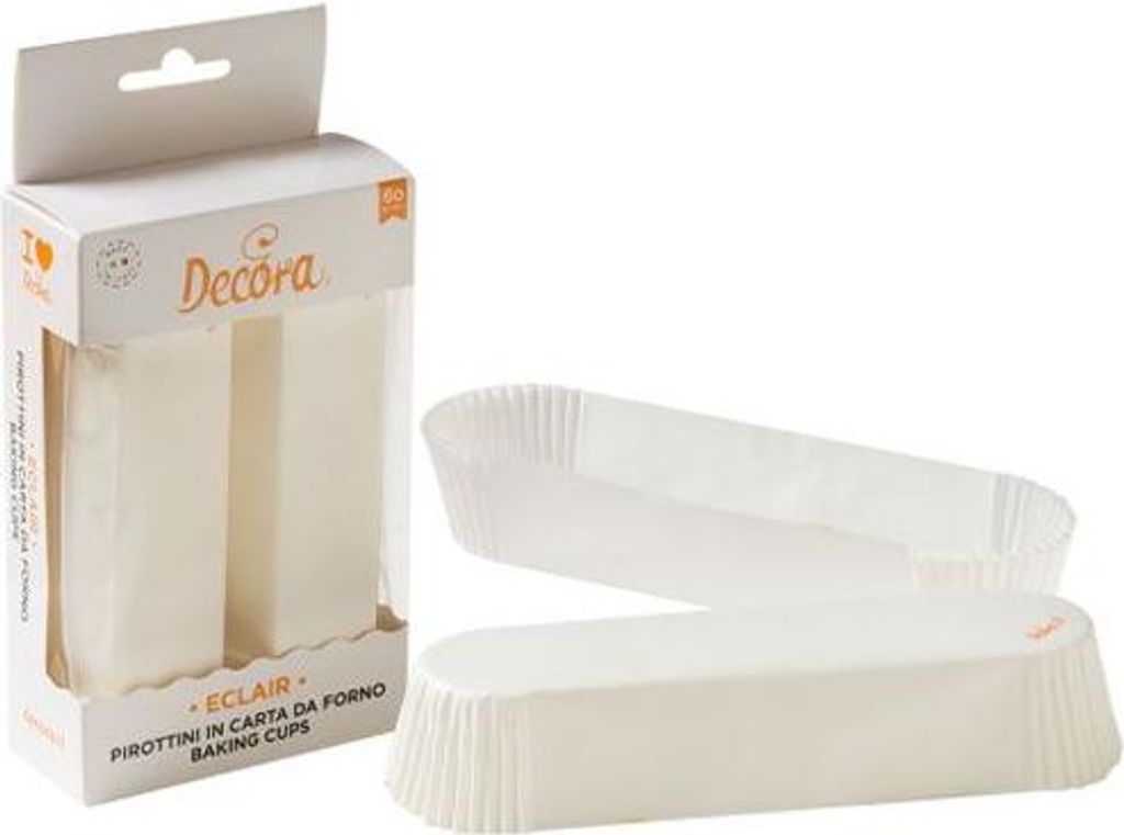 Längliche Becher WEISS 135x33x28 mm DECORA 60St Produktbild 