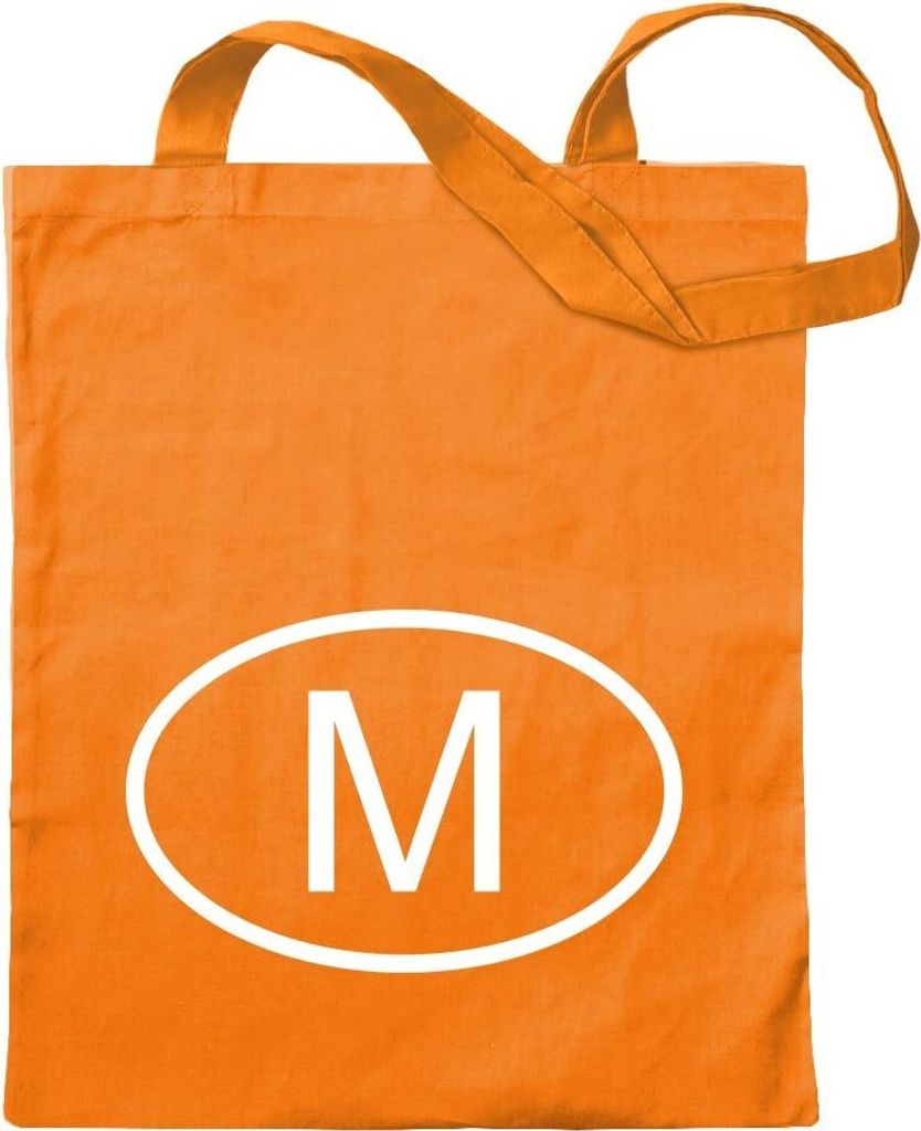 Kiwistar - Baumwolltasche - mandarin - Malta M - Tragetasche Stoffbeutel Umhängetasche langer Henkel