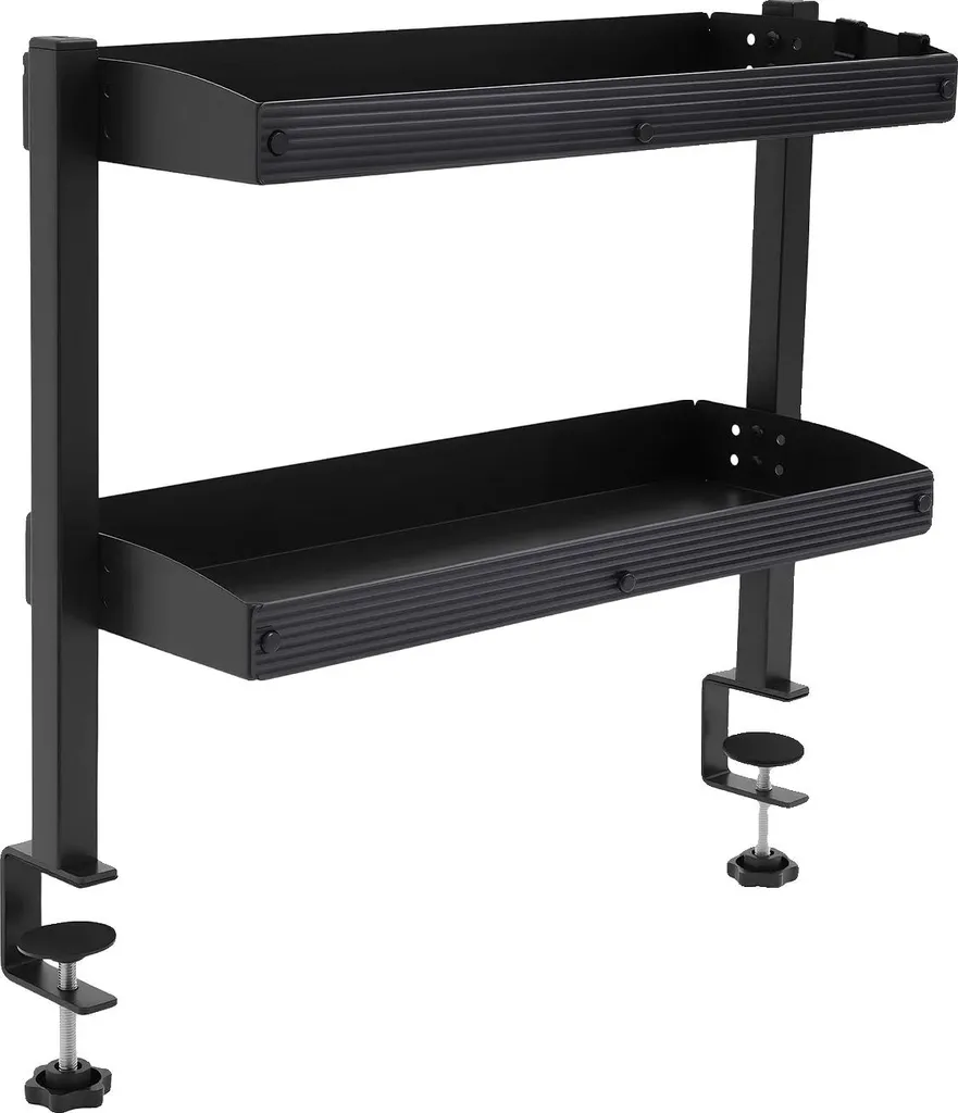 Étagère de bureau noire robuste : petit modèle en métal pour dossier