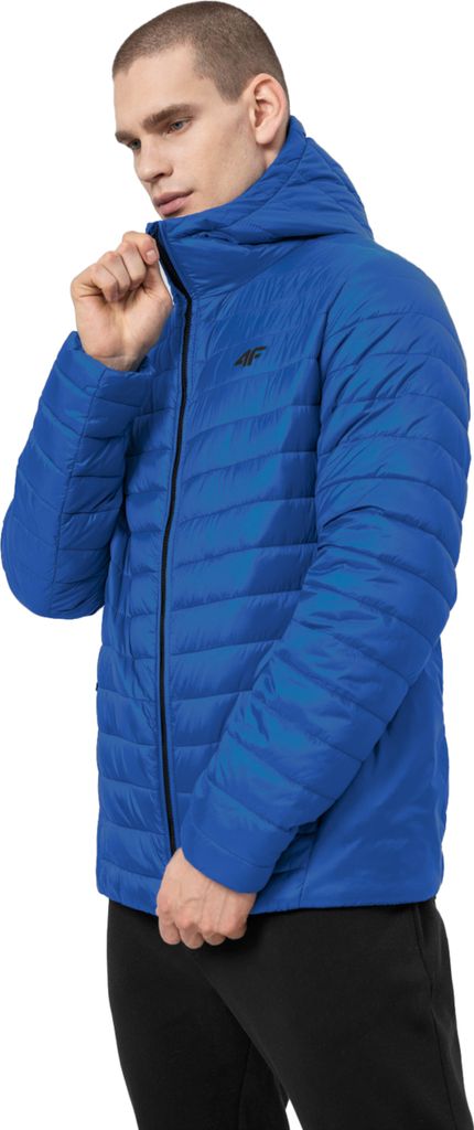 4F Herren Steppjacke Daunenjacke Warme Jacke mit Kapuze Winddicht Herbst Winter Blau M
