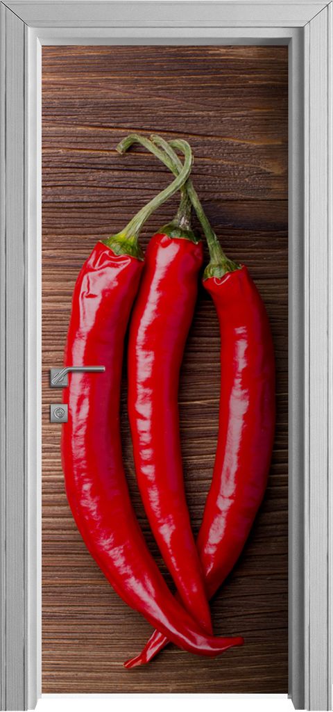 Tür Selbstklebende 80x210 cm Türfolie Türtapete Klebefolie - Chilischote Paprika