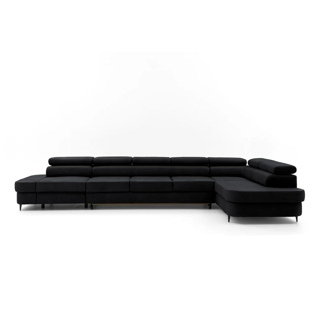 NEXT COLLECTION Ecksofa PRIAM XXL Funktion Schlafen, elegante einfache Form, Graphit, Rechts
