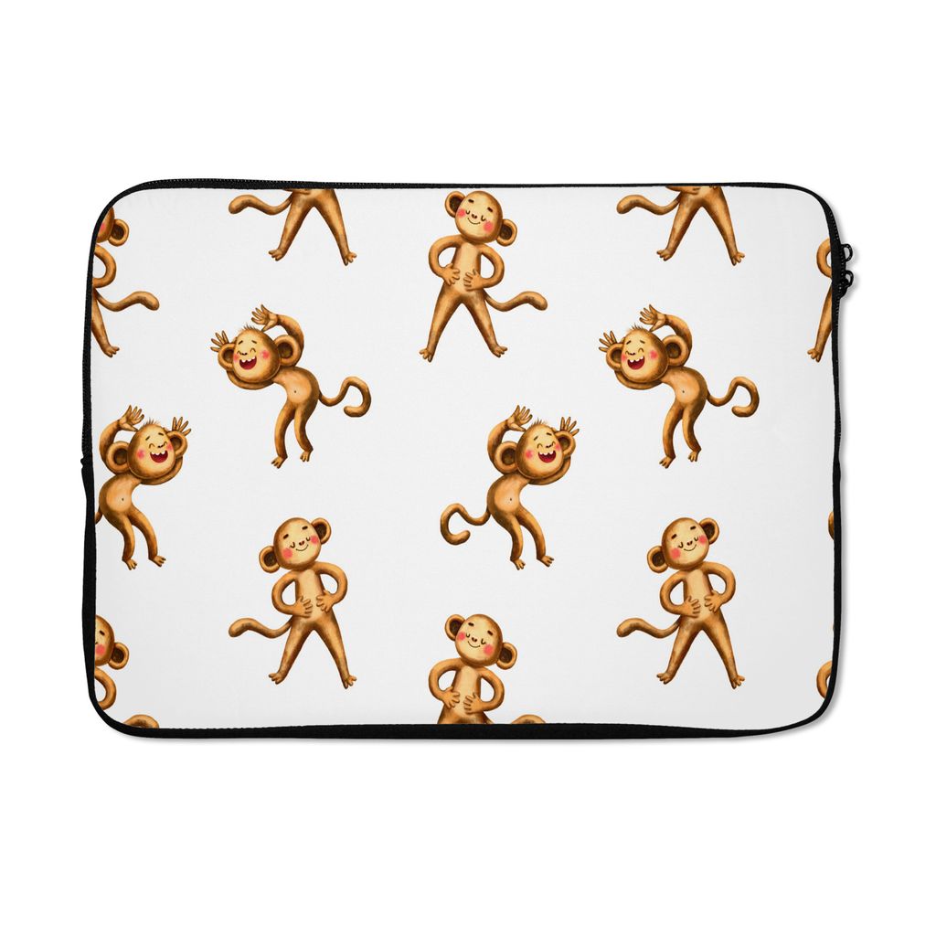 MuchoWow Laptop Hülle 13 Zoll Dschungel - Design - Affe - Weiß Laptoptasche - Laptophülle - Sleeve - Rundumschutz