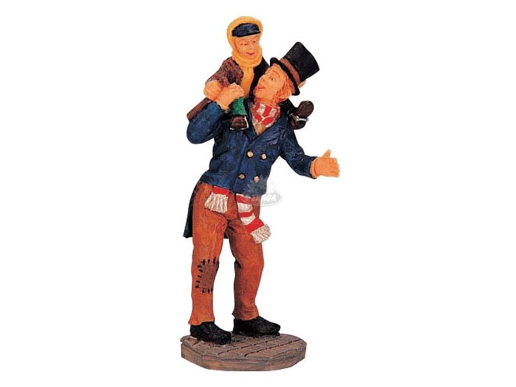 Figurine de Noël Bob Cratchit et Tiny Tim Image du produit 
