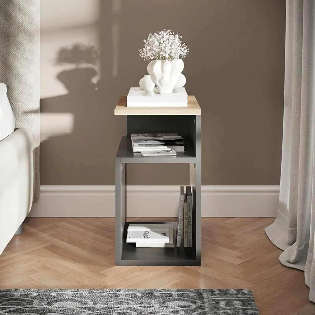Aménagez votre Chambre avec le Lot de 2 Tables de Nuit Vicco Elios Gris