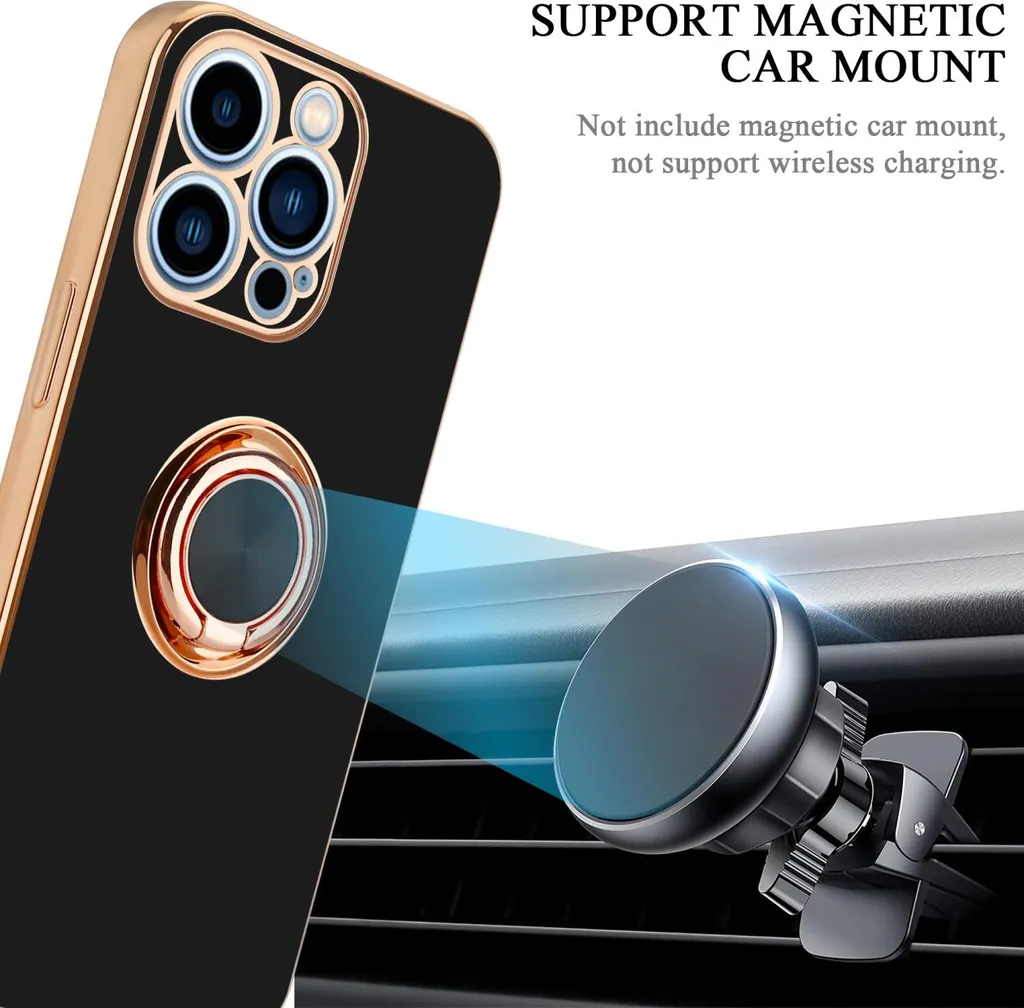 Cadorabo Custodia Elegante iPhone 13 Pro - Nero, Magnetica e Slim - 7