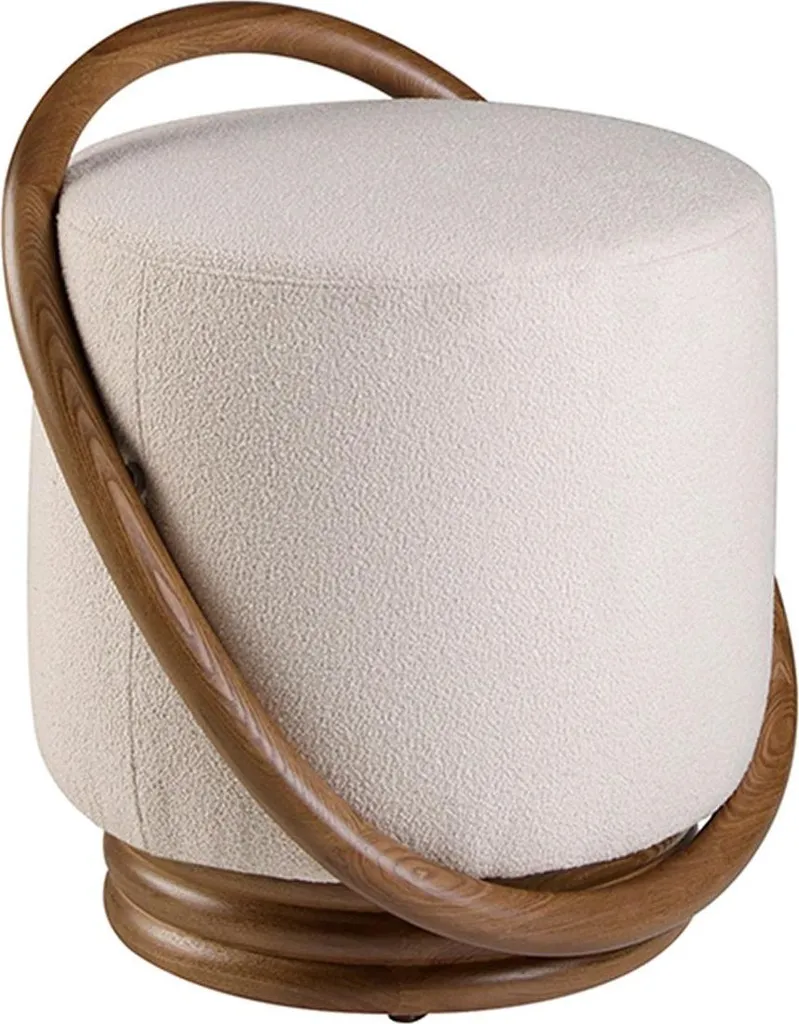 Pouf repose-pieds design en tissu blanc moderne pour intérieur épuré