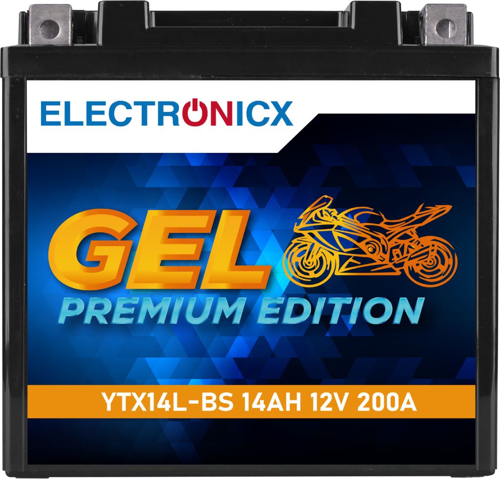 Electronicx YTX14L-BS Gel Motorradbatterie 12V 14Ah 200A/EN Produktbild 
