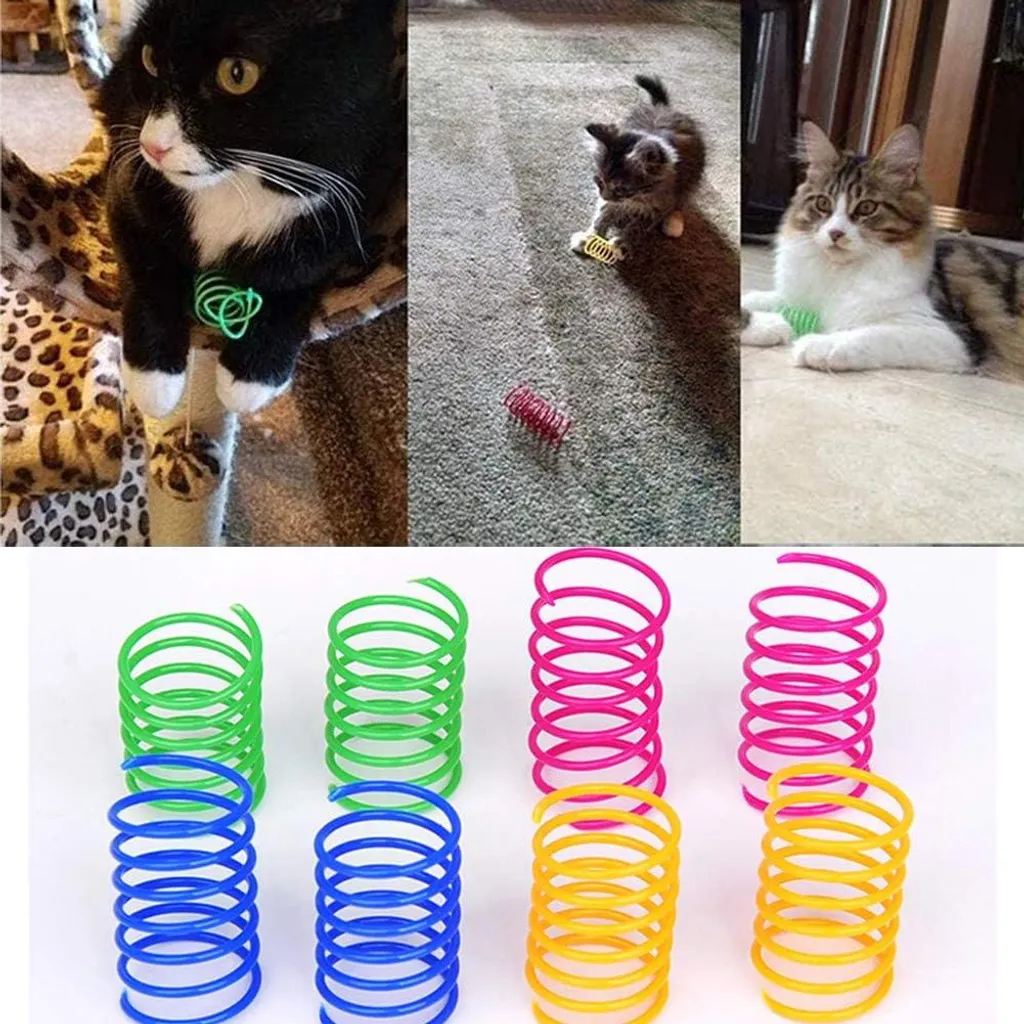 Plumes en Plastique Multicolores pour Chat : 100 Unités en Spirale