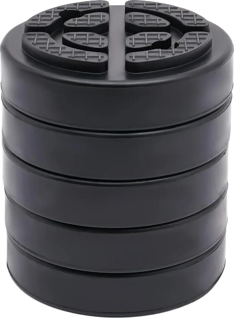 Supporti in gomma per ponti sollevatori per auto - Set da 5 - Spessore 30 mm - Antiscivolo - Ammortizzanti - Per ponti sollevatori a 2/4 colonne - Nero