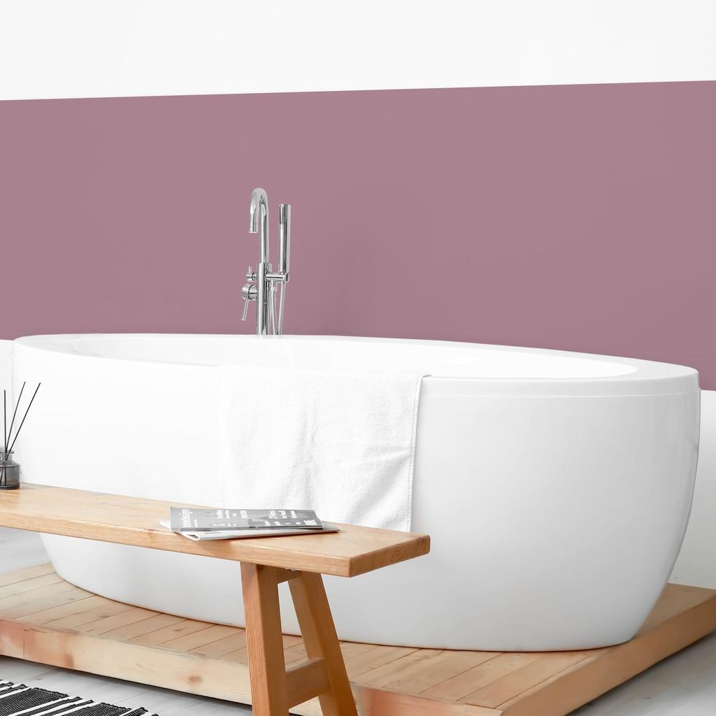 Wandverkleidung Bad mit Motiv selbstklebend - 0.35 mm Wandpaneel matt wasserfest Design violett Unifarben Badrückwand fugenlos 300x70 cm