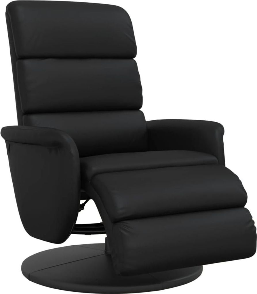 vidaXL Relaxsessel mit Fußteil Schwarz Kunstleder