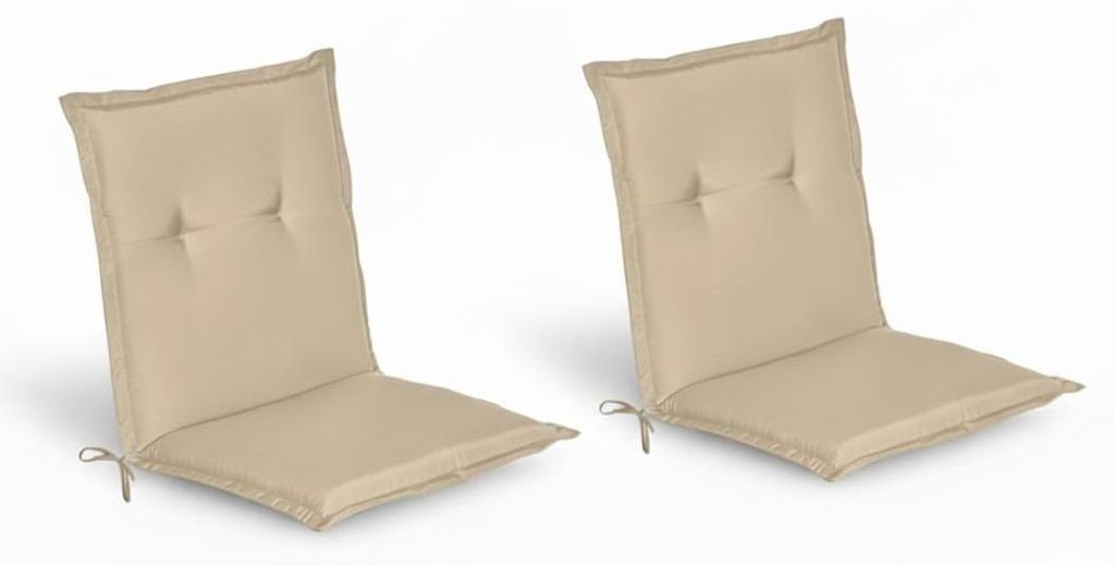 Beautissu 2er Set Niedriglehner Auflage Gartenstuhl Loft NL, 100x50x6cm, Natur