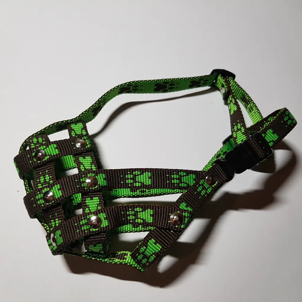 Museruola Anti-Morso Palkar Taglia 3 Nylon Verde/Nero per Addestramento