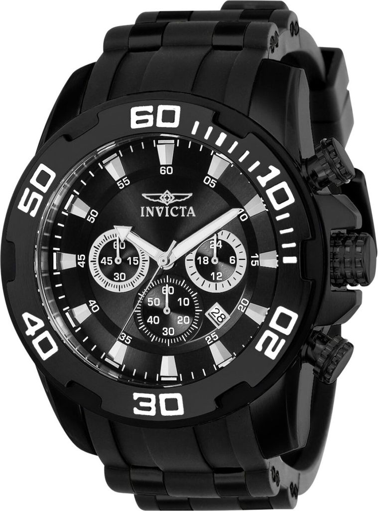 Invicta Pro Diver - SCUBA 22338 Herren uhr - Wasserdicht - Analog - Quarzuhrwerk - Edelstahl mit schwarzen zifferblat - 50mm