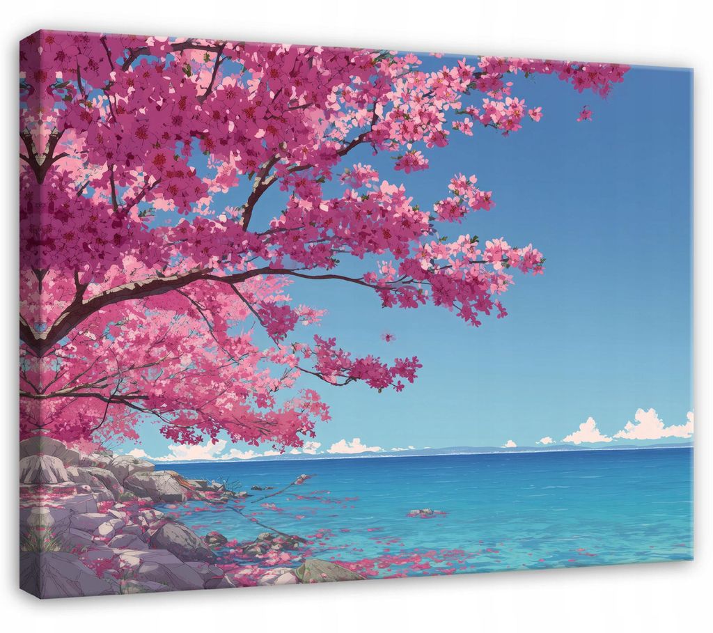 Leinwandbild Ozean Landschaft Natur - 60x40 cm - Wandbilder Wohnzimmer Schlafzimmer - Leinwand Leinwandbild Blau - PP16415O4