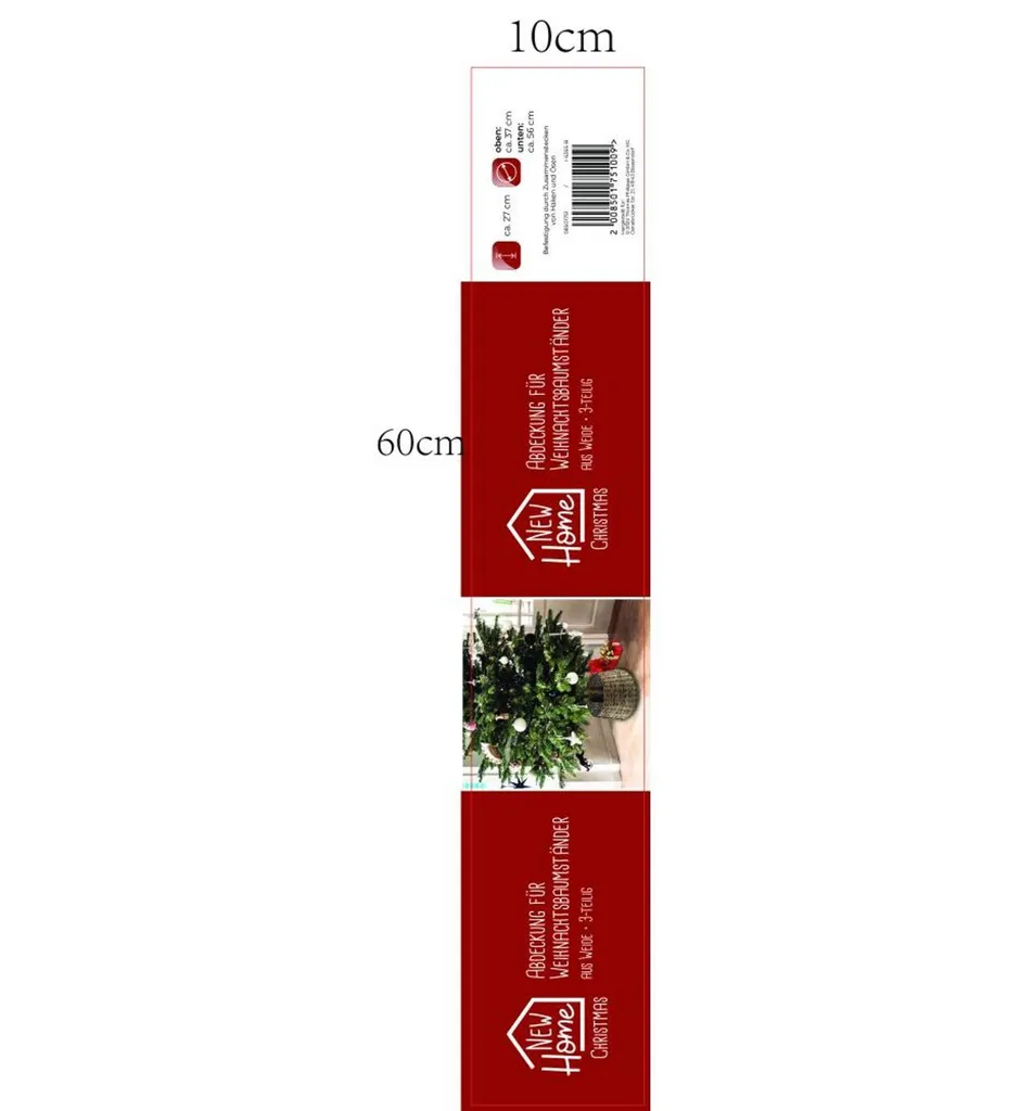 Lot de 8 Housses en Saule Tressé WH pour Pied de Sapin de Noël Blanc