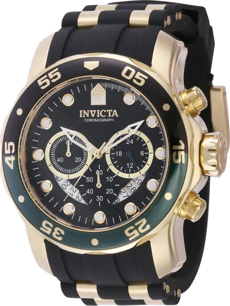 Invicta Pro Diver 44522 Herrenarmbanduhr - Quarzwerk - Edelstahl mit schwarzem Zifferblatt - 48 mm