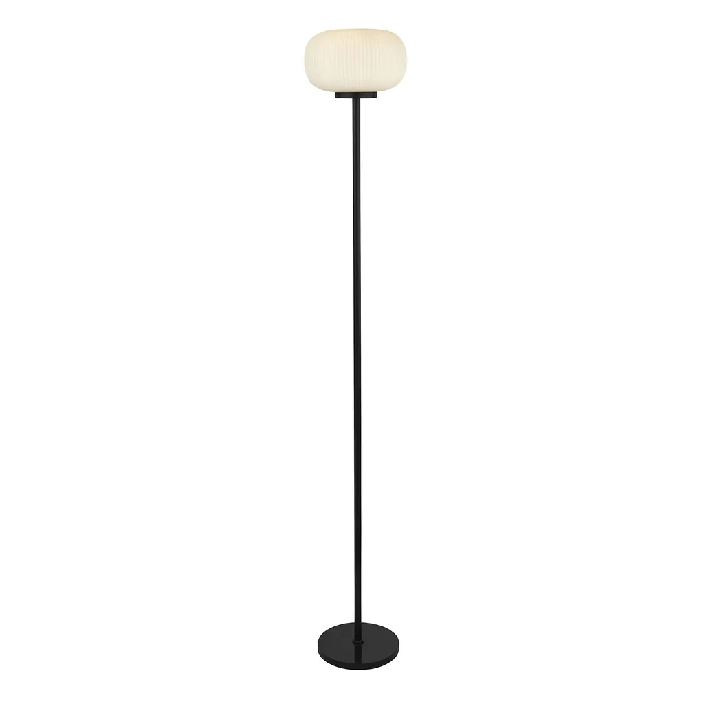 Lampadaire design en verre dépoli et métal pour éclairage d'ambiance