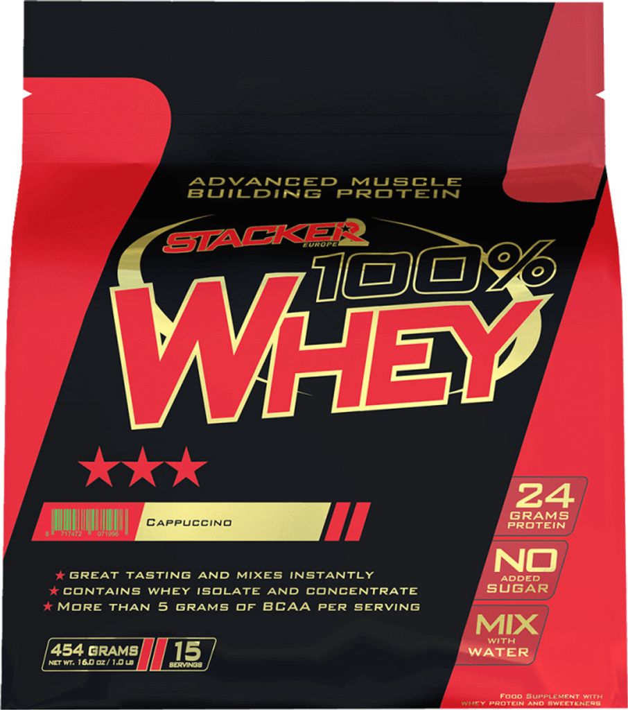 Stacker2 100% Whey (454g) Cappuccino - Eiweiße - Molkenprotein-Mischung