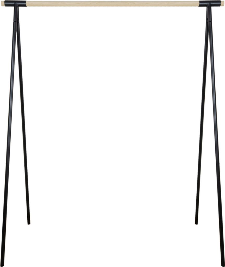 Natural Goods Berlin Kleiderständer GARD, Garderobenhalter, freistehend, Kleiderstange, Gardeobenständer, Schwarz, Rundstab Eiche 130 cm, 2 Stück