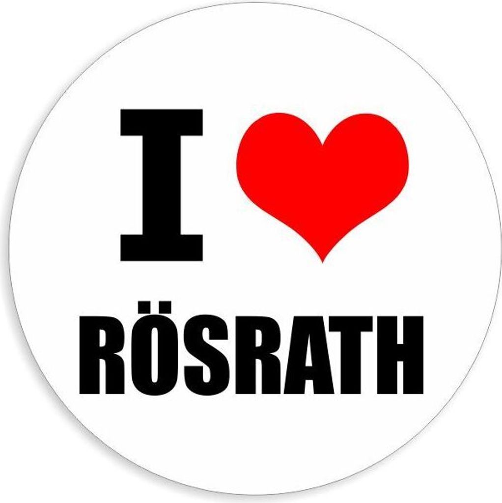 Kiwistar - Autoaufkleber - 5x5 cm - außen klebend - I love Rösrath für Auto, Laptop, Fahrrad, LKW, Motorrad Aufkleber mehrfarbig Sticker Decal