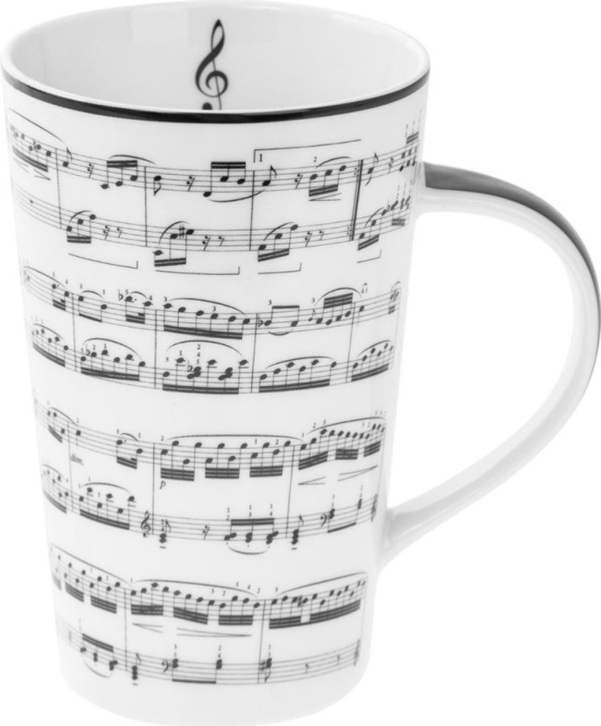 Making Music Latte Macchiato Becher aus Porzellan, hochwertige Tasse für Musikliebhaber