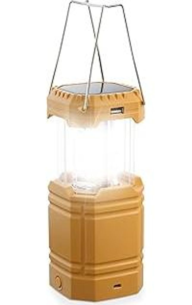 Handkurbel Solar Camping Laterne, Tragbare Ultrahelle LED-Taschenlampe, 30-35 Stunden Laufzeit, Typ C-Ladegerät, 3000mAh Power Bank, Elektronische...