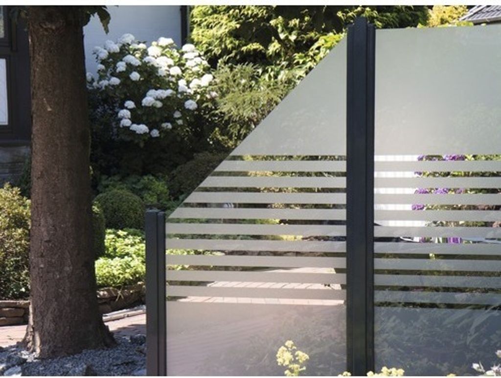 Zaun Abschlusselement GroJa Belfort rechts ohne Pfosten 90 x 180/90 cm Streifen